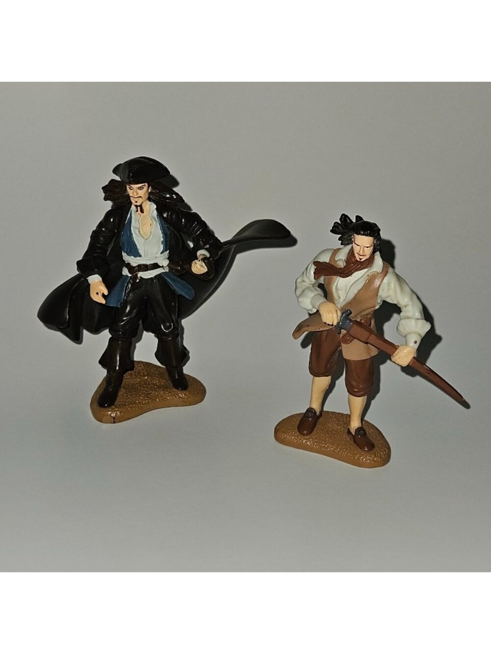 2 Disney Pirates Caribbean Jack Sparrow Will Turner Figures DecoPac Cake Topper